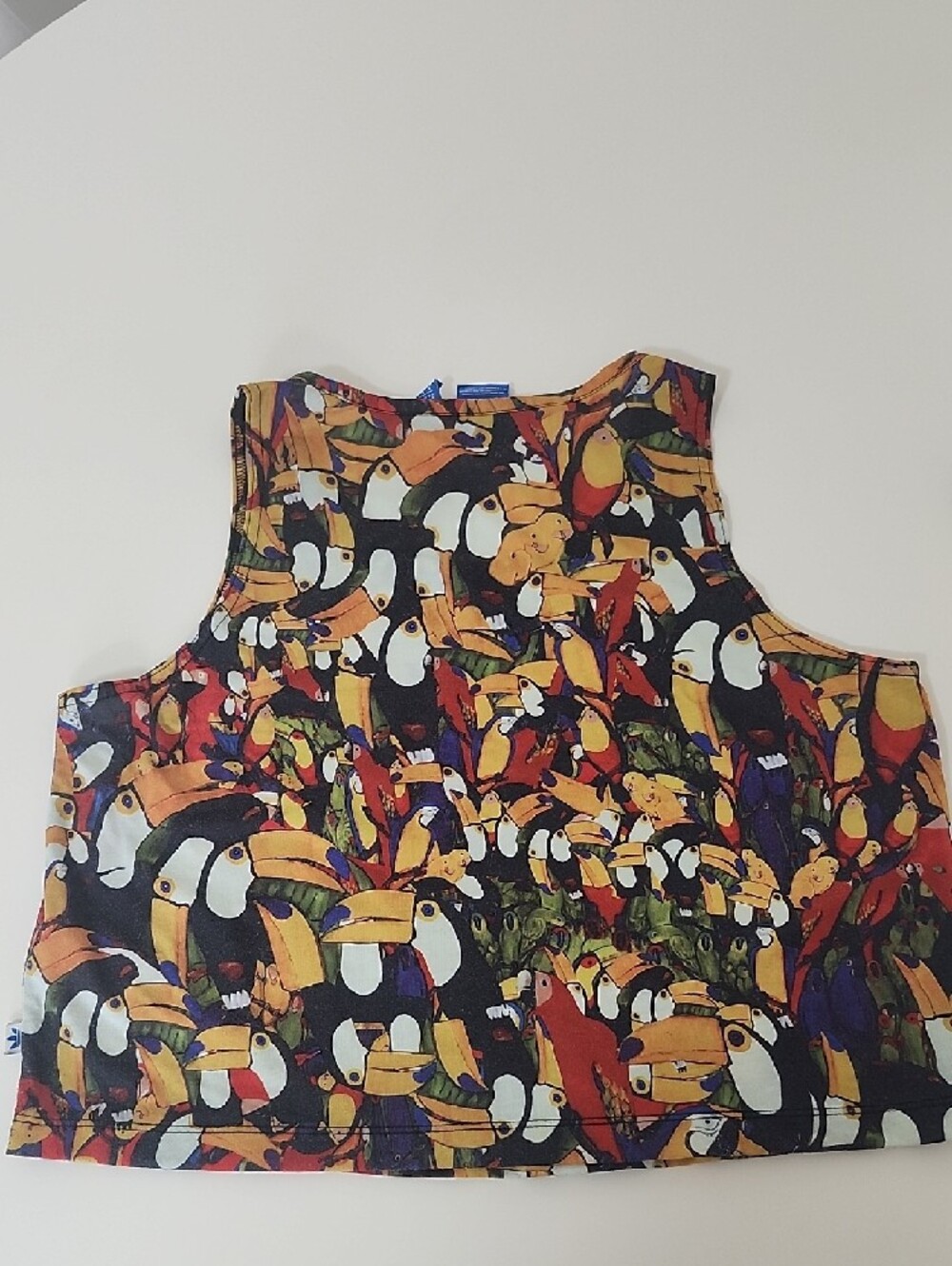 Adidas Multicolor Toucan Print Cropped Tank Top - Picture 4 of 6